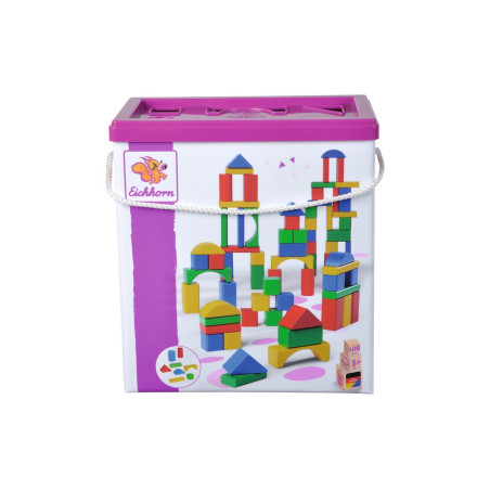 Eichhorn Holzbausteine Bunt 100 Stück – Nachhaltig & Made in Germany