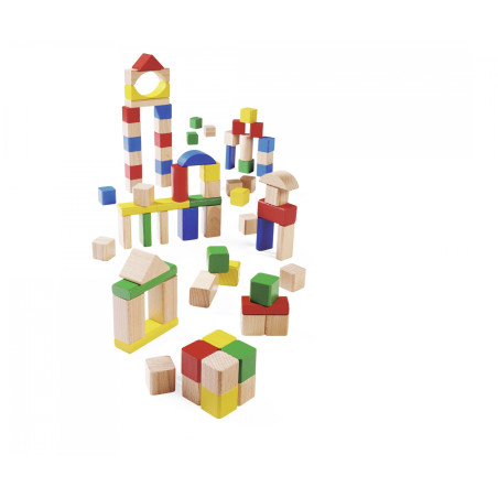 Eichhorn Holzbausteine Bunt & Natur | Spielzeug für kreatives Bauen