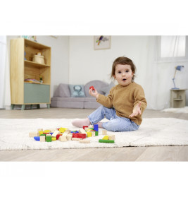 Eichhorn Holzbausteine Bunt & Natur | Spielzeug für kreatives Bauen