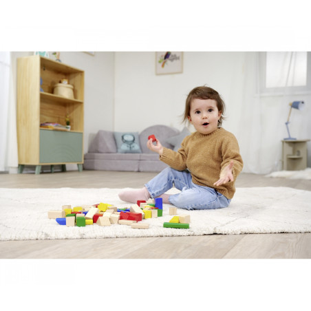 Eichhorn Holzbausteine Bunt & Natur | Spielzeug für kreatives Bauen