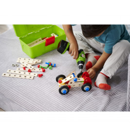 Heros Constructor Holz Baukasten – Rennauto, Minibuggy, Formel 1 (50 Teile)