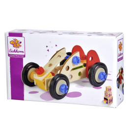 Heros Constructor Holz Baukasten – Rennauto, Minibuggy, Formel 1 (50 Teile)