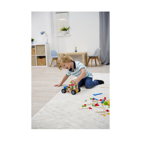 Heros Constructor Holz Baukasten 100 Teile – Fahrzeuge Bauen ab 6 Jahren