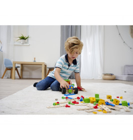 Heros Constructor Holz Baukasten 100 Teile – Fahrzeuge Bauen ab 6 Jahren