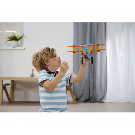 Heros Constructor Holzbausatz 85 Teile – Doppeldecker & Flugsaurier | nachhaltig & pädagogisch