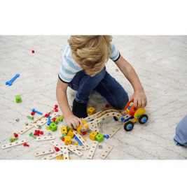 Eichhorn Constructor Bagger 90 Teile: Holz Bausatz | Traktor | Radlader