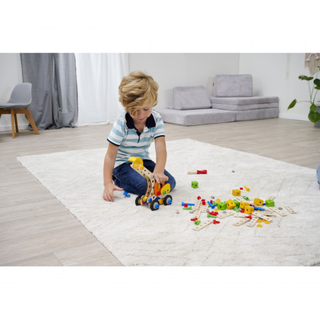 Eichhorn Constructor Bagger 90 Teile: Holz Bausatz | Traktor | Radlader