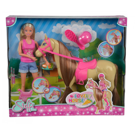 Steffi Love Lovely Horse Puppenset mit interaktivem Pferd - Simba Toys