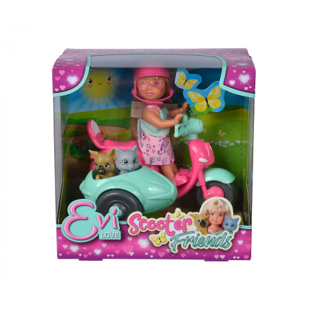 Evi Love Scooter Friends Set | Puppe, Roller, Tiere | Simba Toys