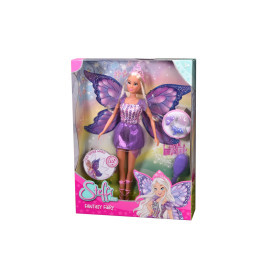 Steffi Love Fantasy Fairy Puppe in Box, mit lila Kleid, Flügeln und Zubehör.