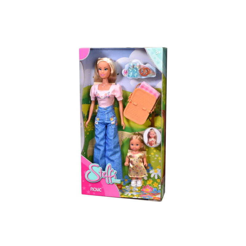 Steffi Love Picknick Set mit großer und kleiner Puppe, Picknickkorb und Zubehör in Originalverpackung.