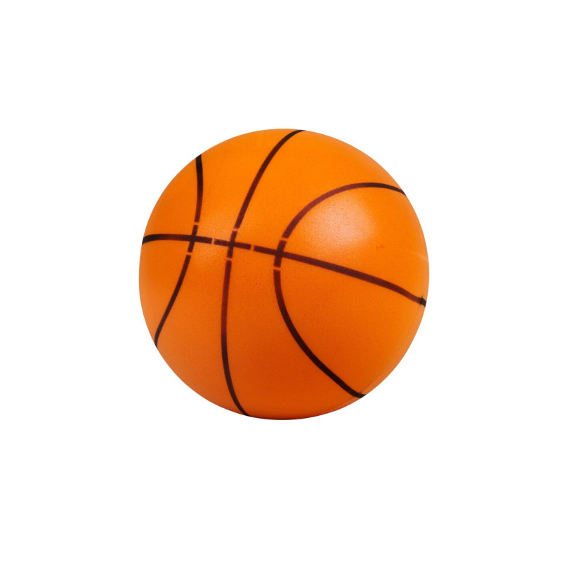 Ein orangefarbener Basketball mit schwarzen Linien liegt vor weißem Hintergrund.