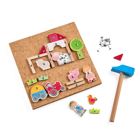 Hammer-Nagelspiel Bauernhof