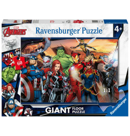 Ravensburger Puzzle Marvel Avengers, 60 Teile, ab 4 Jahren, mit Superhelden-Motiv auf dem Karton.