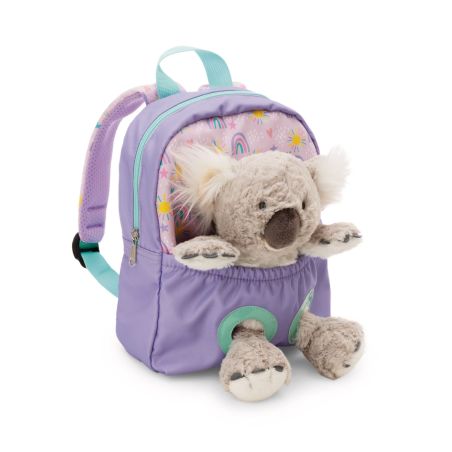 Rucksack mit Plüschtier 21x26cm Koala 25cm lila
