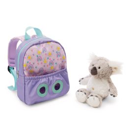 Rucksack mit Plüschtier 21x26cm Koala 25cm lila