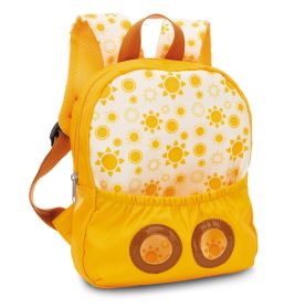 Rucksack mit Plüschtier 21x26cm Fuchs 25cm gelb