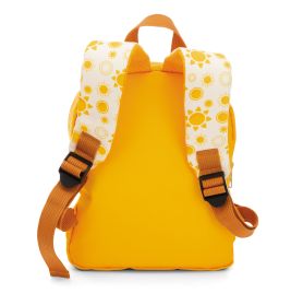 Rucksack mit Plüschtier 21x26cm Fuchs 25cm gelb