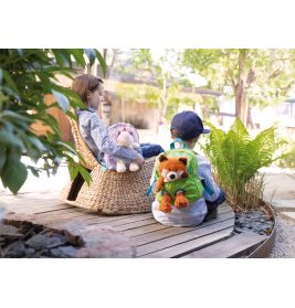 Rucksack mit Plüschtier 21x26cm Einhorn lila