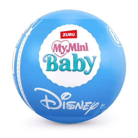 Blauer Ball mit den Logos von ZURU My Mini Baby und Disney.