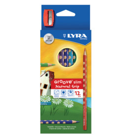 LYRA Groove slim Farbstifte 12er Kartonetui + Spitzer – Präzises Zeichnen & Ergonomie