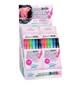 Werner Dorsch Kreativ-Marker Silver+Overline – 6er Set | Brillante Effekte für Kunst & Basteln