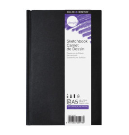 LYRA DAL Simply Hardcover Skizzenbuch A5 – Schwarz, 54 Blätter. EAN: 5011386099989.