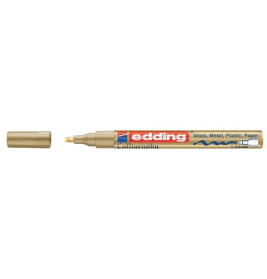 edding 753 Lackmalstift Gold | Permanent & Hochglänzend | 1-2mm Rundspitze | Kreativ Dekoration DIY