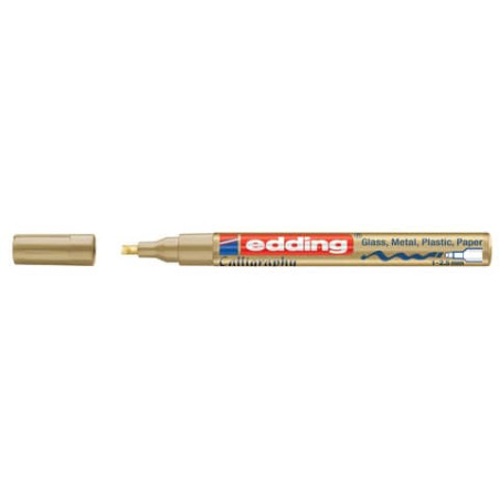edding 753 Lackmalstift Gold | Permanent & Hochglänzend | 1-2mm Rundspitze | Kreativ Dekoration DIY