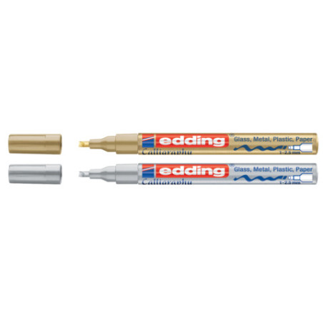 edding 753 Lackmalstift Gold | Permanent & Hochglänzend | 1-2mm Rundspitze | Kreativ Dekoration DIY