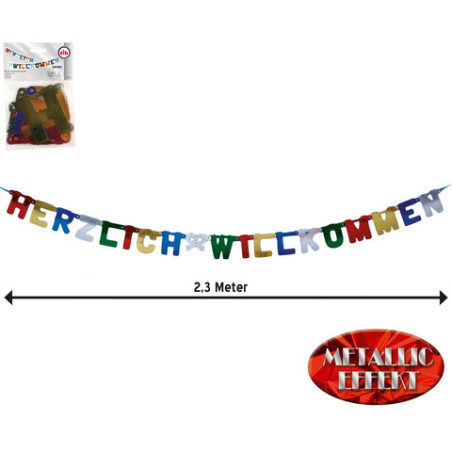Buchstaben-Girlanden "Herzlichen Willkommen
