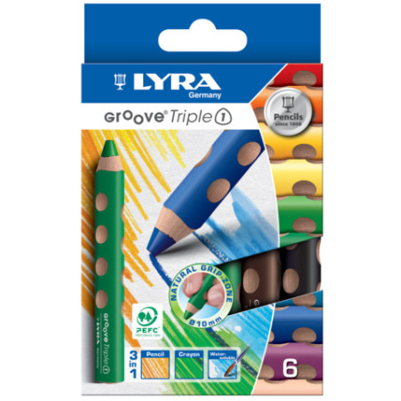 LYRA Groove Triple 1 K06 – Dreifarbminenstift mit Ergonomie für Kinder