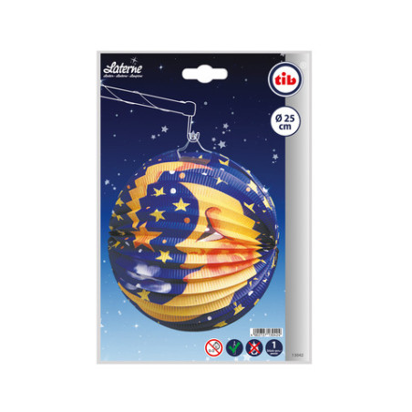 Laterne Mond/Sterne rund 25cm
