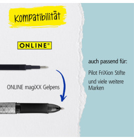 Gel-Mine, radierbar, blauschr.