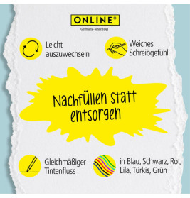 Gel-Mine, radierbar, blauschr.