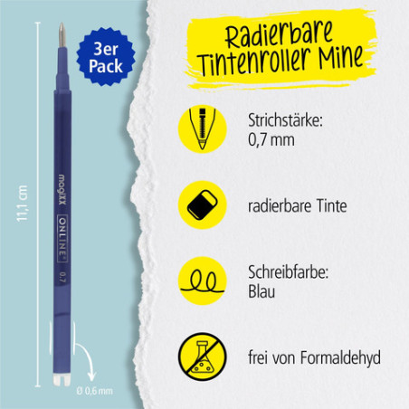 Gel-Mine, radierbar, blauschr.