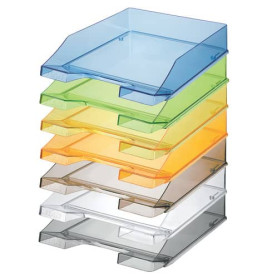 Briefkorb C4 transparent grau | Ablagekorb für Dokumente | Stapelbar & robust | Für Büro & Home-Office