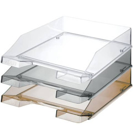 Briefkorb C4 transparent grau | Ablagekorb für Dokumente | Stapelbar & robust | Für Büro & Home-Office