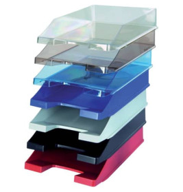 Briefkorb C4 transparent grau | Ablagekorb für Dokumente | Stapelbar & robust | Für Büro & Home-Office