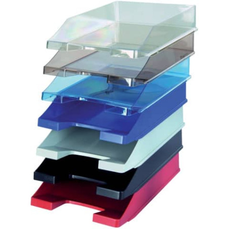 Briefkorb C4 transparent grau | Ablagekorb für Dokumente | Stapelbar & robust | Für Büro & Home-Office