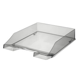 Briefkorb C4 transparent grau | Ablagekorb für Dokumente | Stapelbar & robust | Für Büro & Home-Office