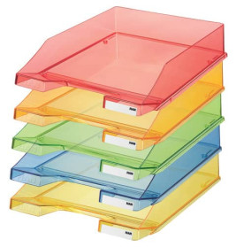 Briefkorb C4 transparent grün | Ablagekorb für Dokumente | Stapelbar & Modern | Für Schreibtisch