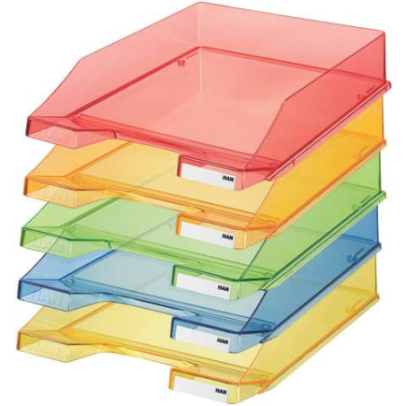 Briefkorb C4 transparent grün | Ablagekorb für Dokumente | Stapelbar & Modern | Für Schreibtisch