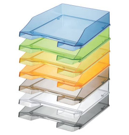 Briefkorb C4 transparent grün | Ablagekorb für Dokumente | Stapelbar & Modern | Für Schreibtisch