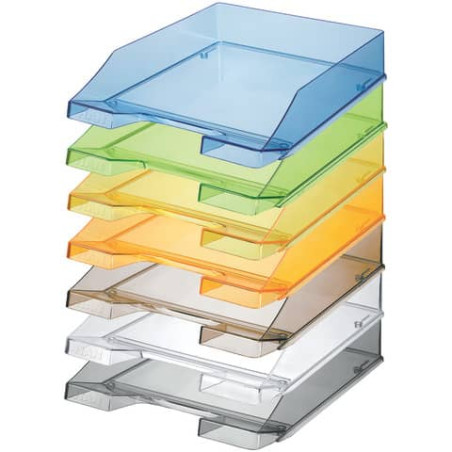 Briefkorb C4 transparent grün | Ablagekorb für Dokumente | Stapelbar & Modern | Für Schreibtisch