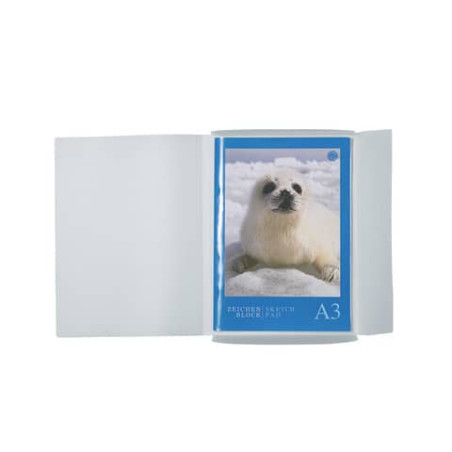 Gummizugmappe A3 PP transluzent weiss