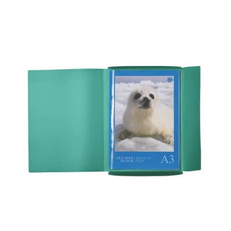 Gummizugmappe A3 PP transluzent dunkelgrün