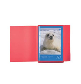 Gummizugmappe A3 PP transluzent rot