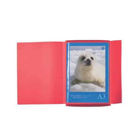 Gummizugmappe A3 PP transluzent rot