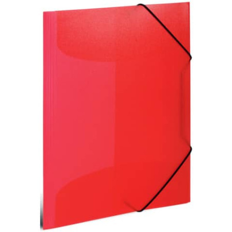 Gummizugmappe A3 PP transluzent rot